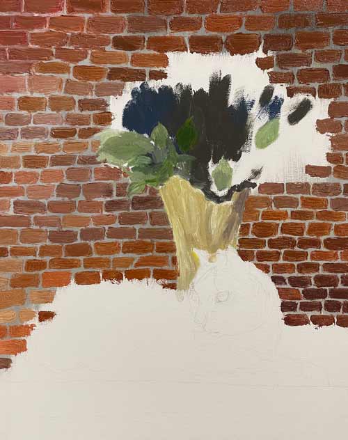 Entstehung Mickey mit Blumenstrauß